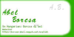 abel borcsa business card